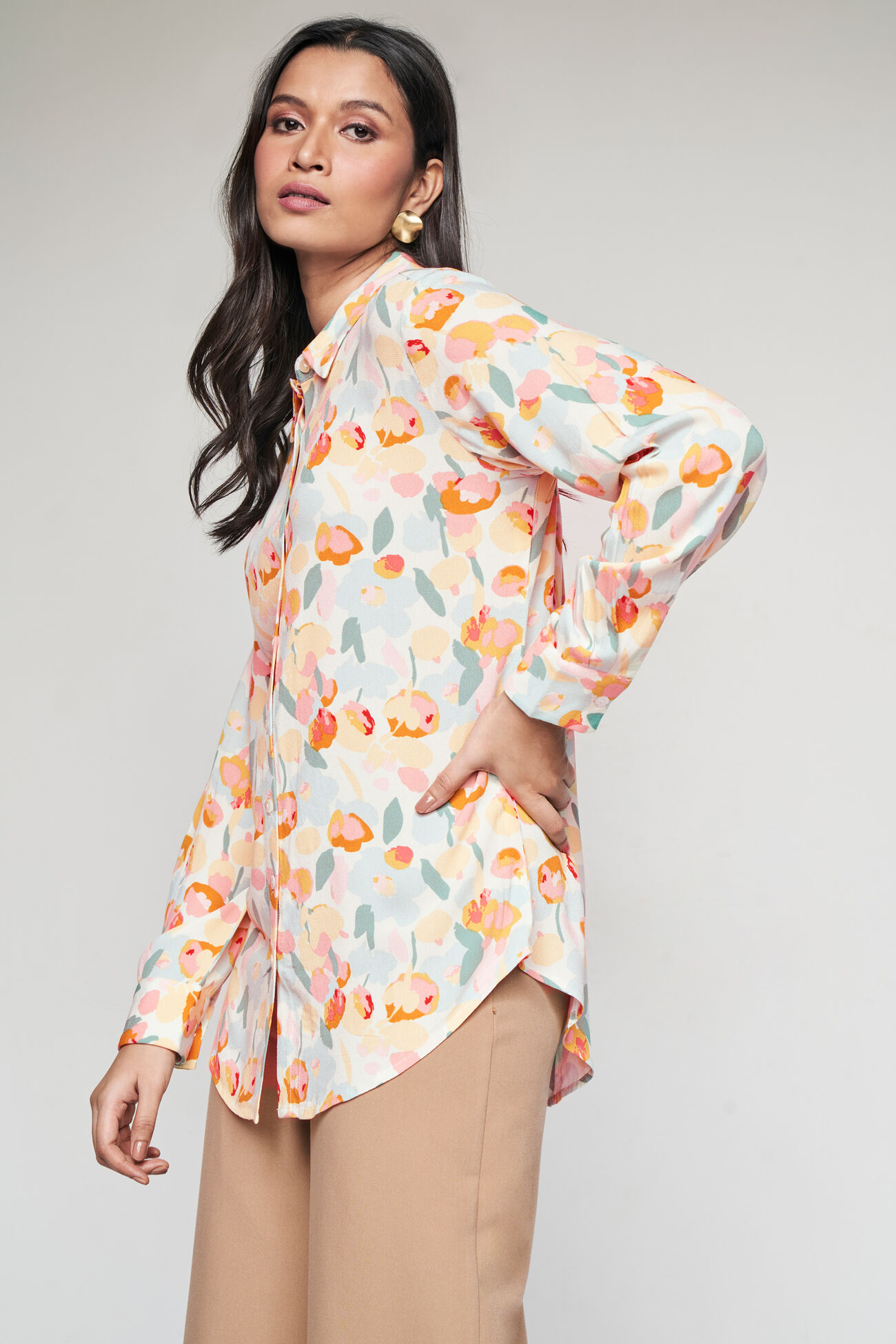 Fiona Printed Shirt, Yellow, image 4